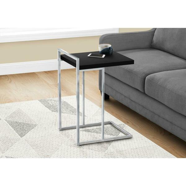 Daphnes Dinnette 25 in. Accent Table, Black - Chrome Metal DA3067011